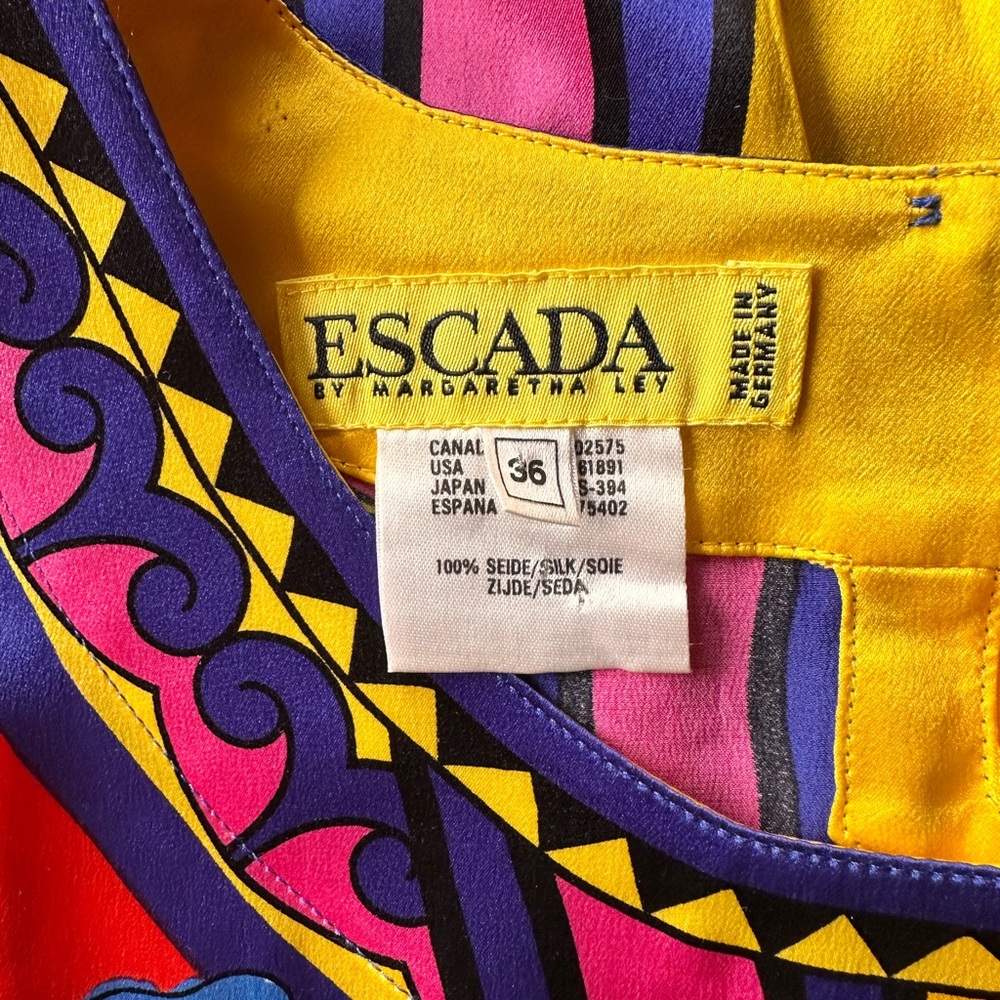 Escada Multicolor Silk Bodysuit